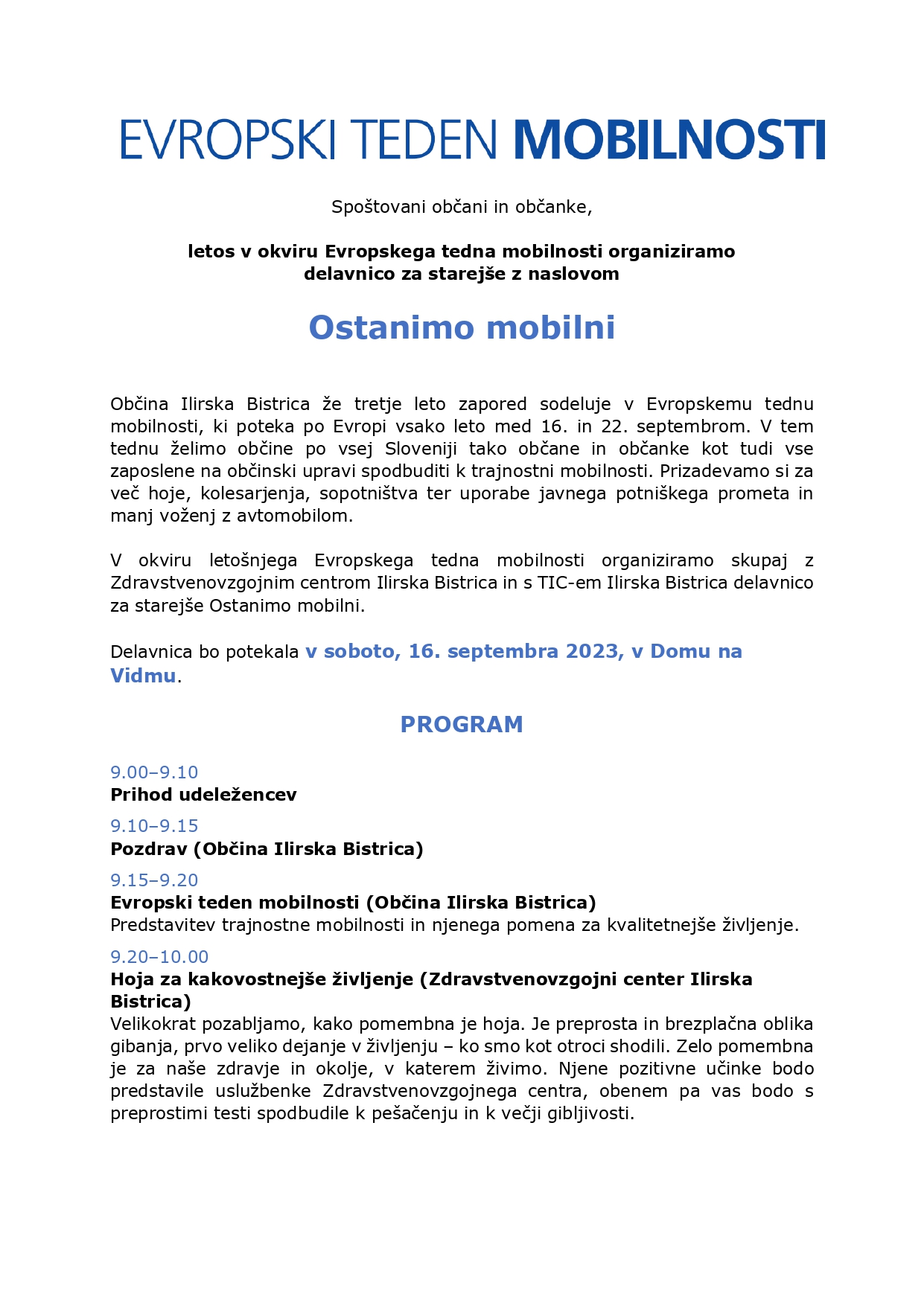 Evropski teden mobilnosti 2023, Program delavnice za starejše Ostanimo mobilni_page-0001